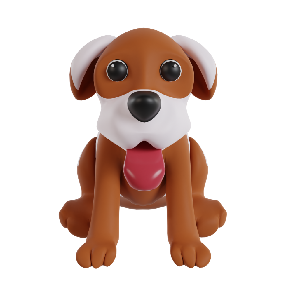 Cute animal high-quality 3d render clipart png