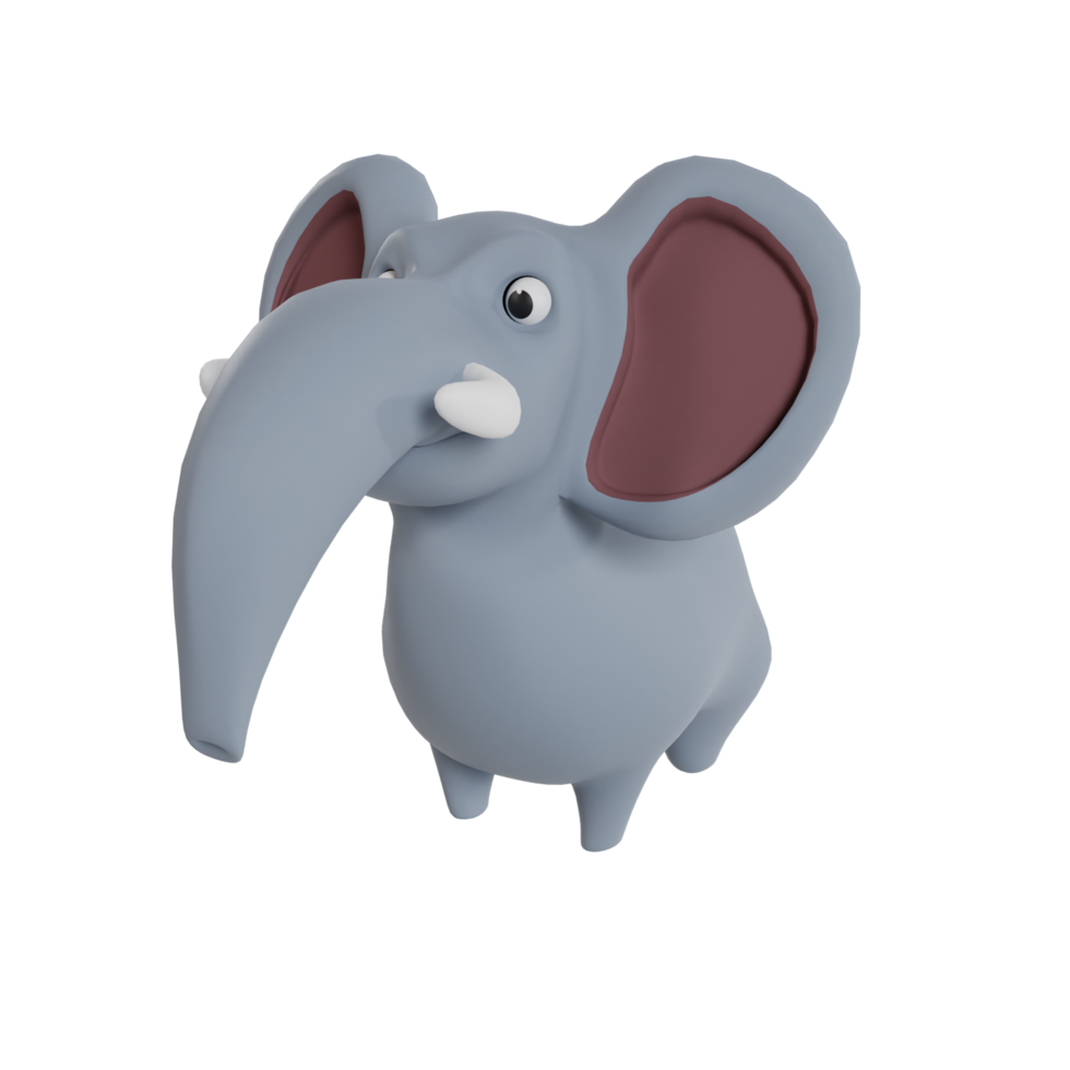 Cute animal high-quality 3d render clipart png