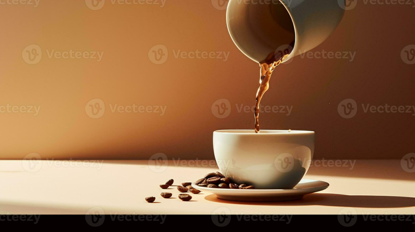 Photo of a drop of coffee falls from the coffee pot into the coffee