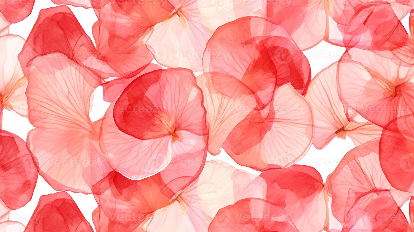 Seamless pattern of Begonia flower in watercolor style isolated on white background. Begonia flower texture background. Generative AI photo