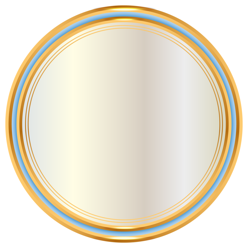 gouden cirkel kader tekst doos met goud prijs lint icoon verjaardag insigne png