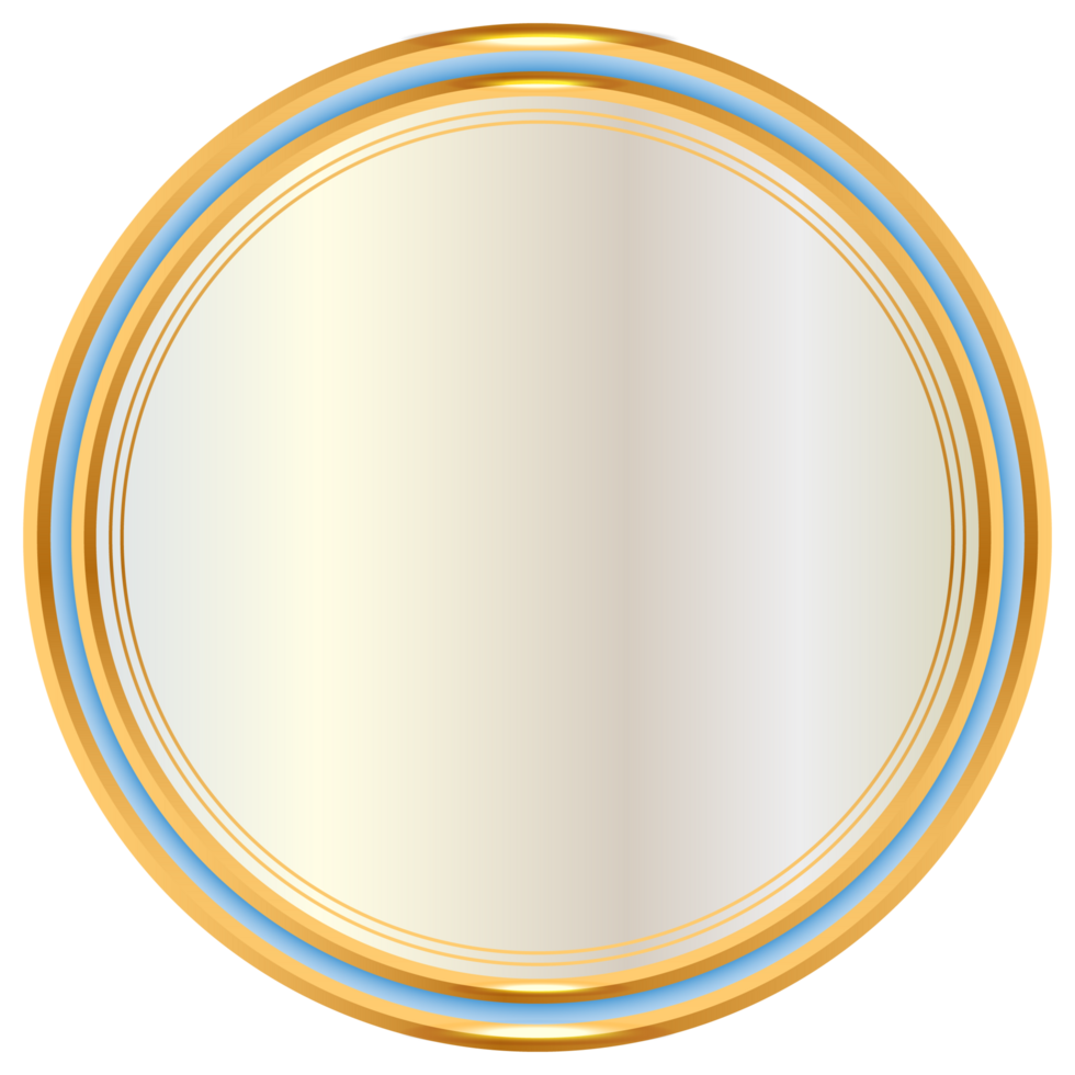 Golden circle frame text box with gold award ribbon icon anniversary badge png
