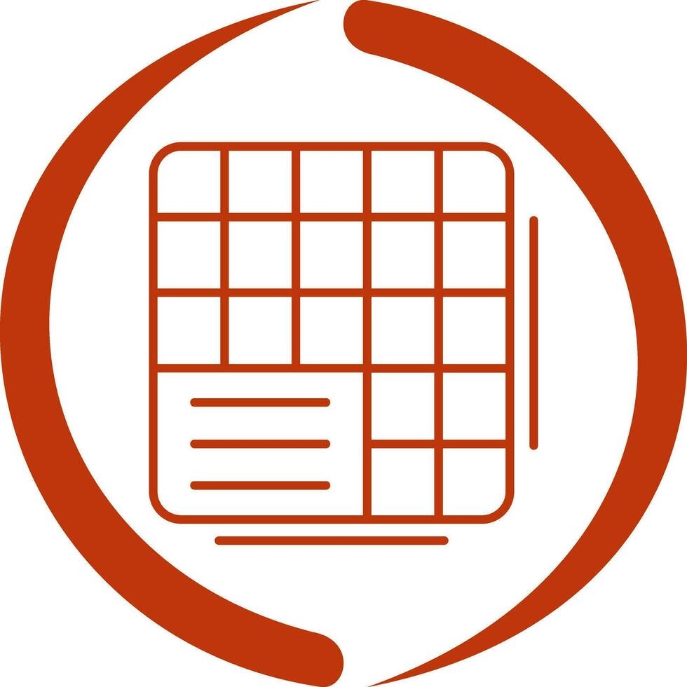 icono de vector de datos de tabla