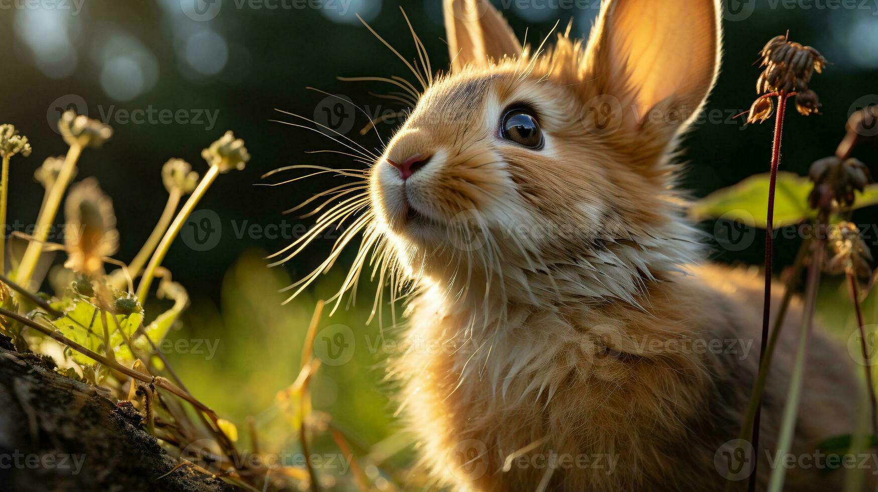 Close-up photo of a Rabbit looking any direction. Generative AI