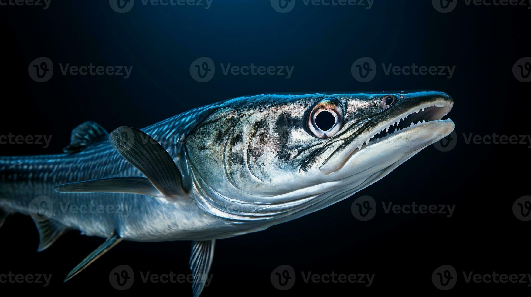 Wildlife photography of Photo of Barracuda. Generative AI