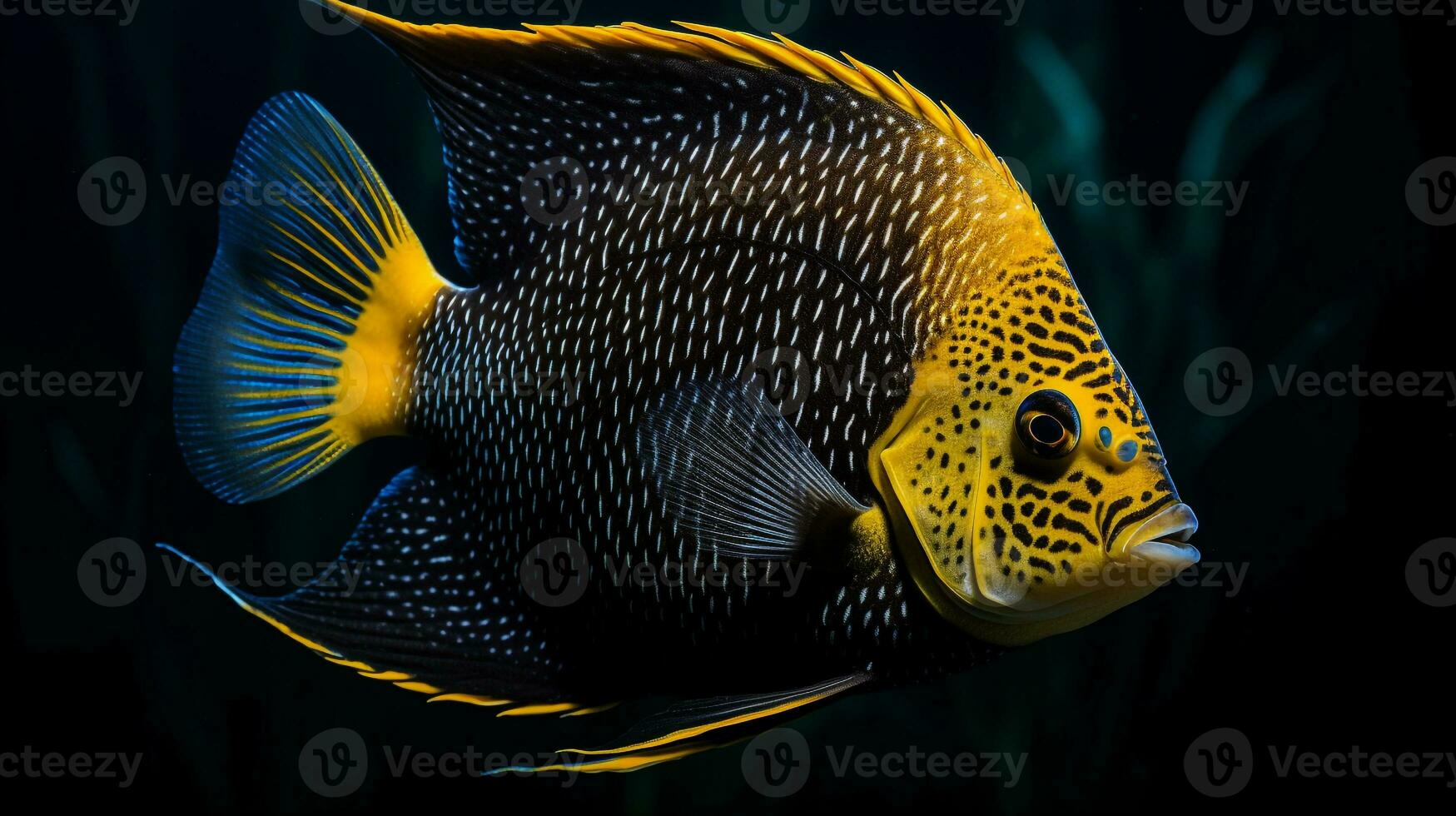 Wildlife photography of Photo of Angelfish. Generative AI