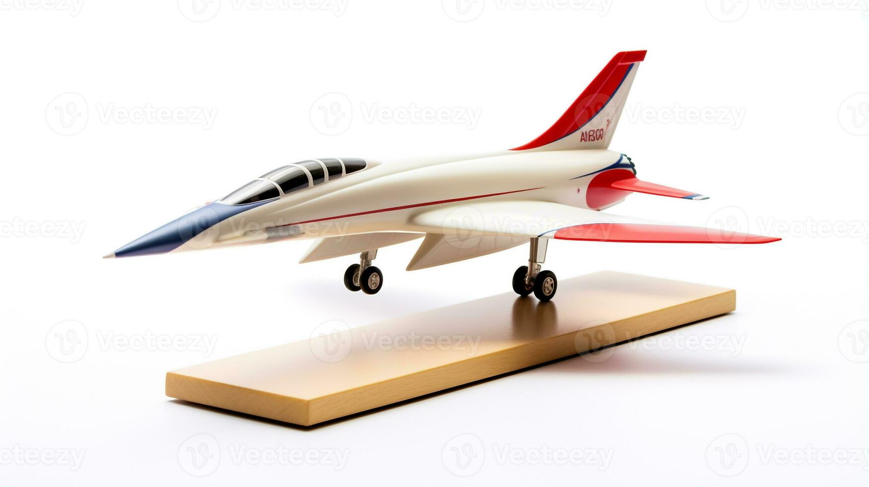 Displaying a 3D miniature Supersonic Jet. Generative AI photo