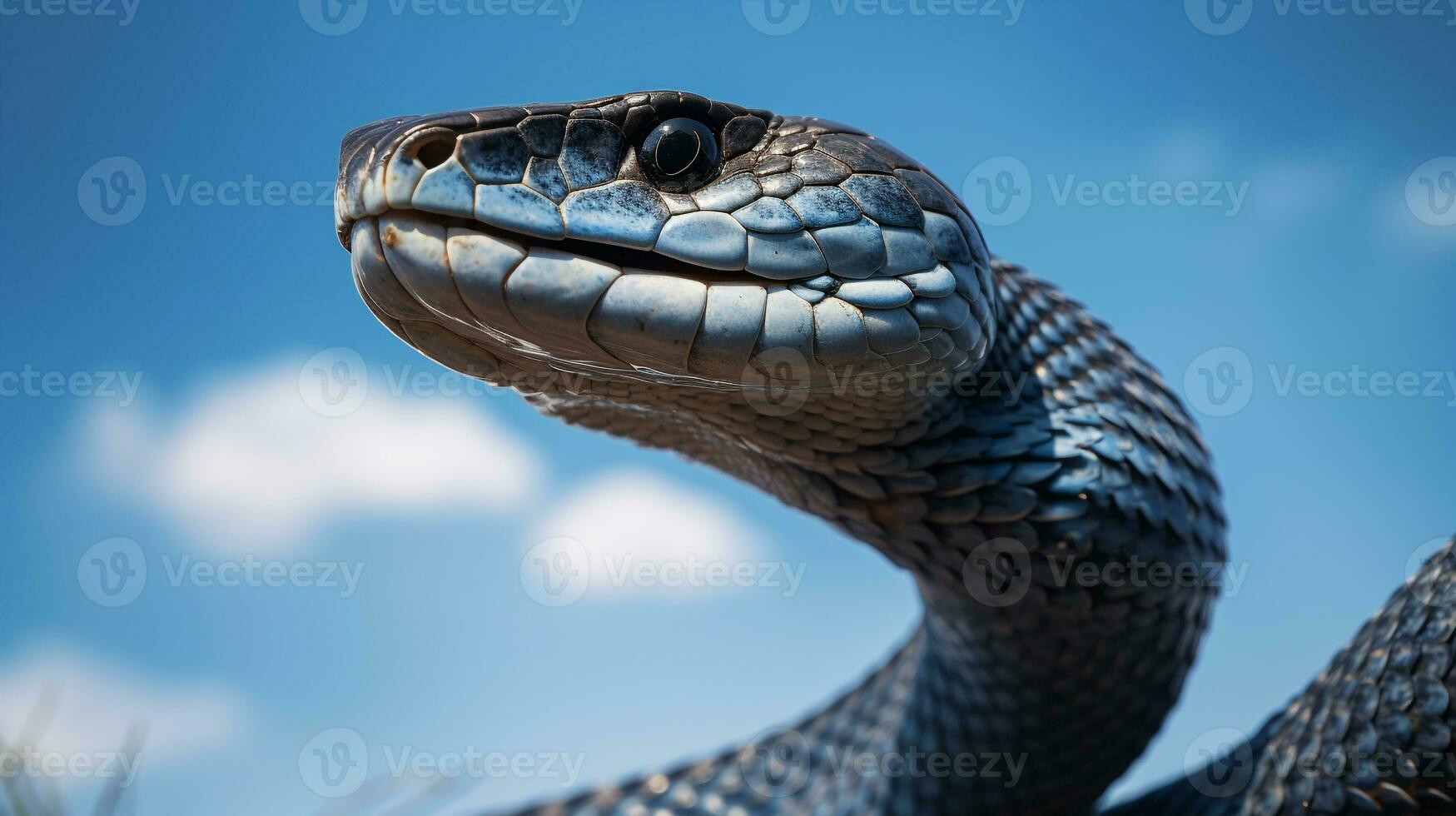 foto de un cobra debajo azul cielo. generativo ai