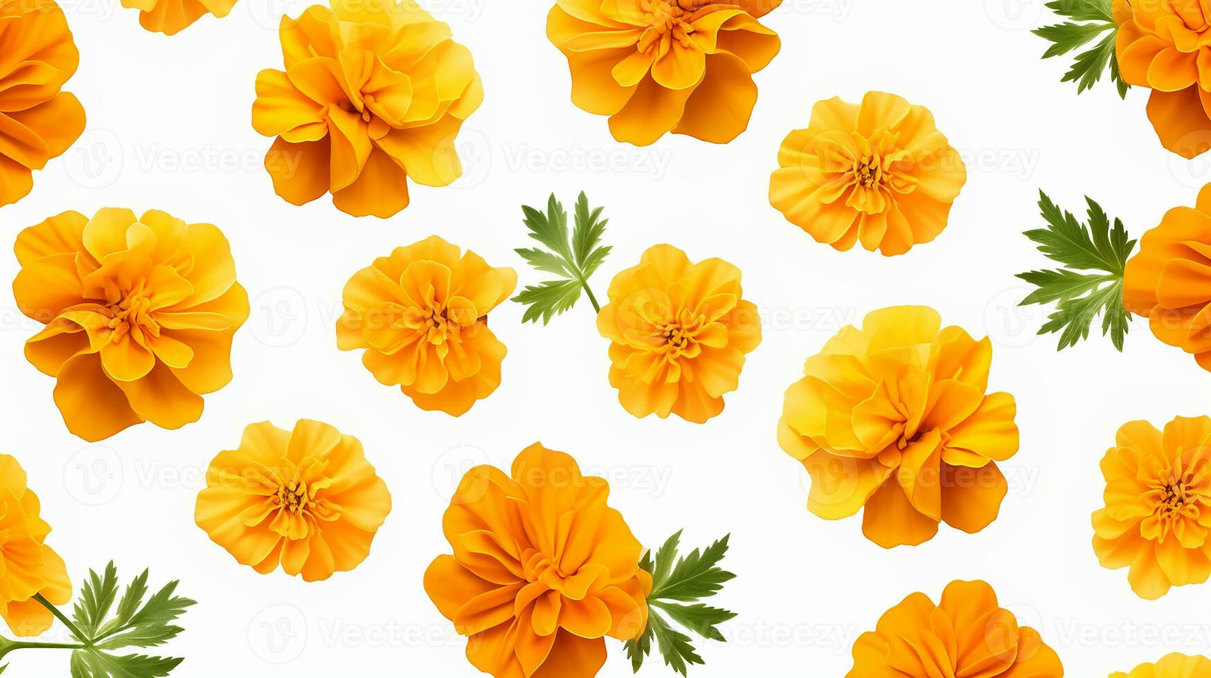 Marigold flower patterned background. Flower texture background. Generative AI photo