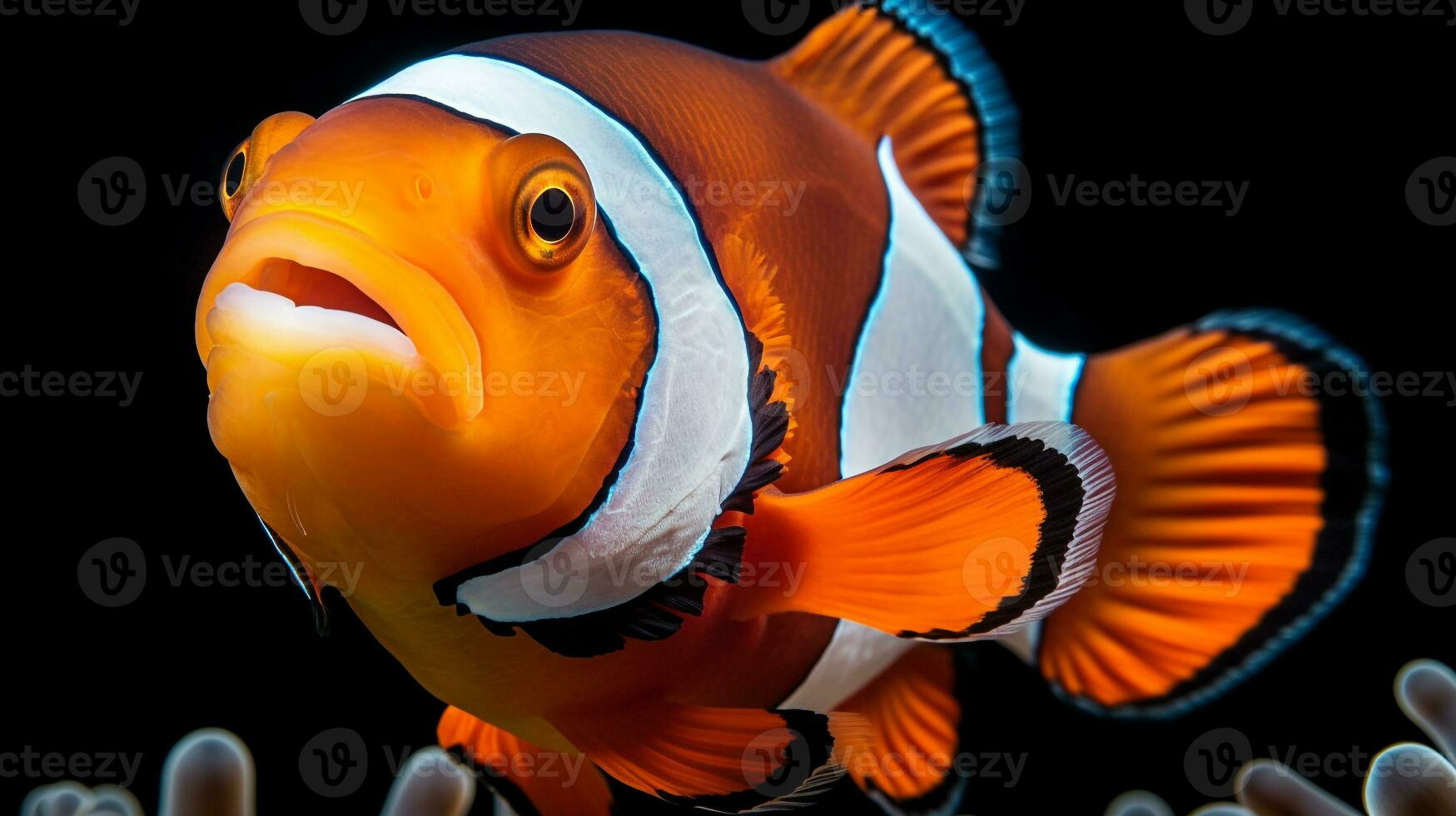 fauna silvestre fotografía de foto de pez payaso. generativo ai