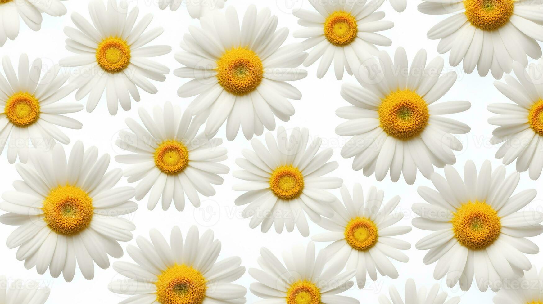 Daisy flower patterned background. Flower texture background. Generative AI photo