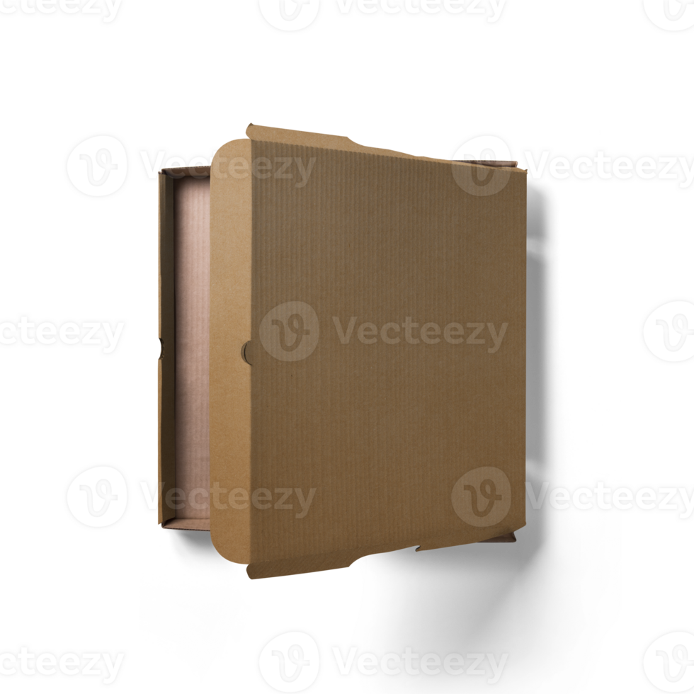 Brown Cardboard Pizza Box Mockup png