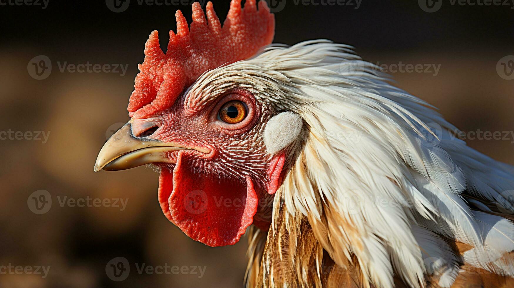 Close-up photo of a Poultry looking any direction. Generative AI