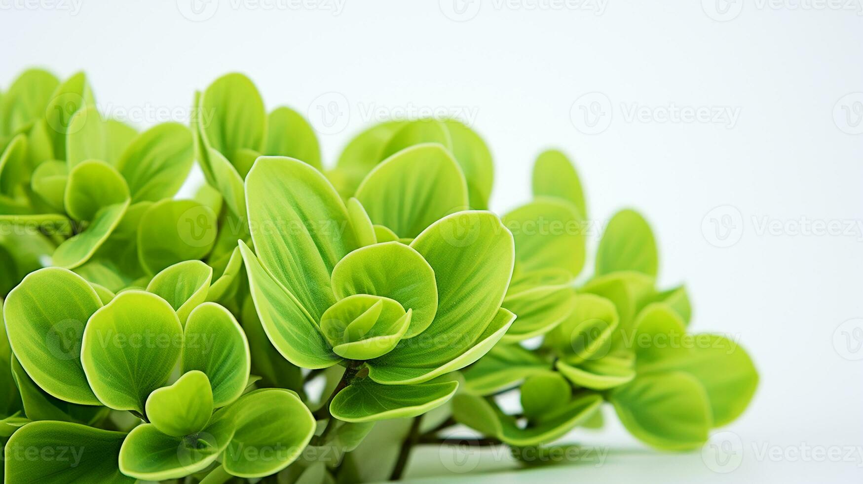 Photo of beautiful Peperomia flower isolated on white background. Generative AI