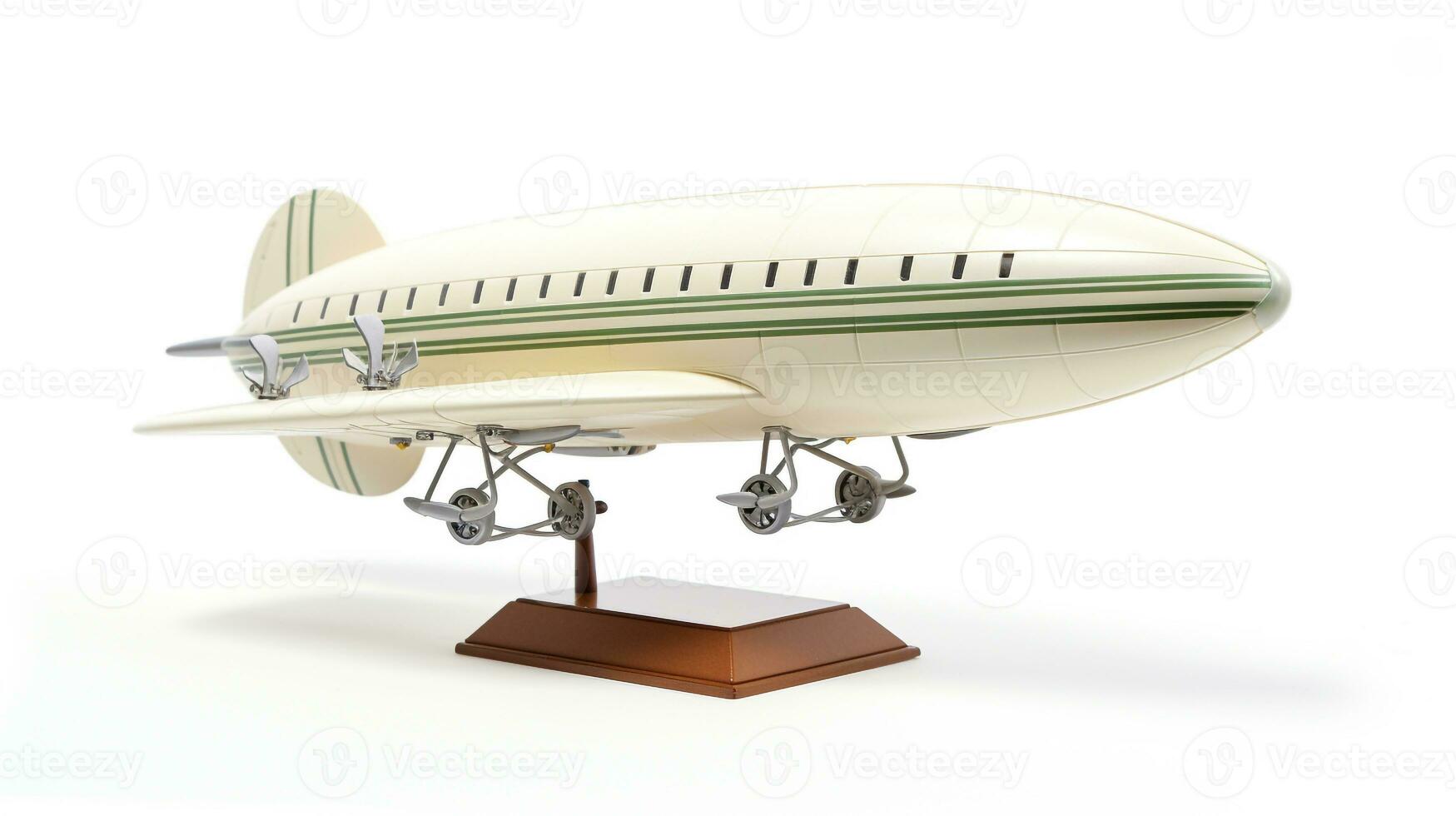 Displaying a 3D miniature Zeppelin. Generative AI photo