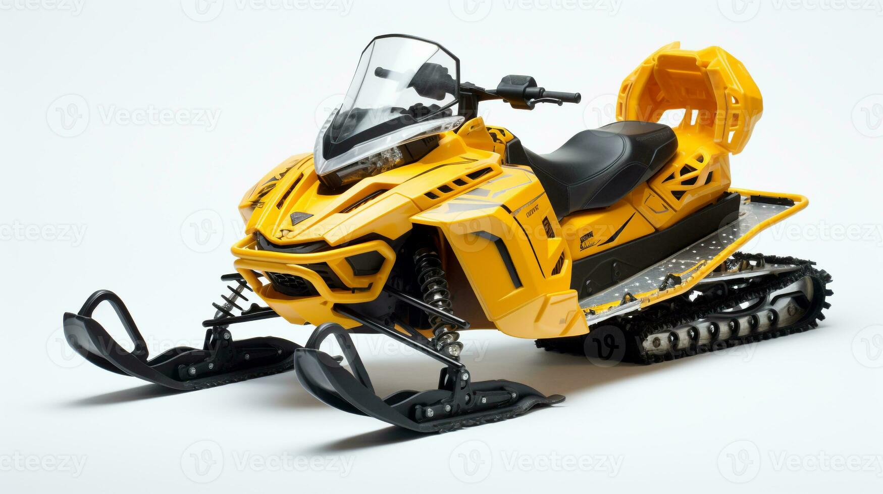 Displaying a 3D miniature Snowmobile. Generative AI photo