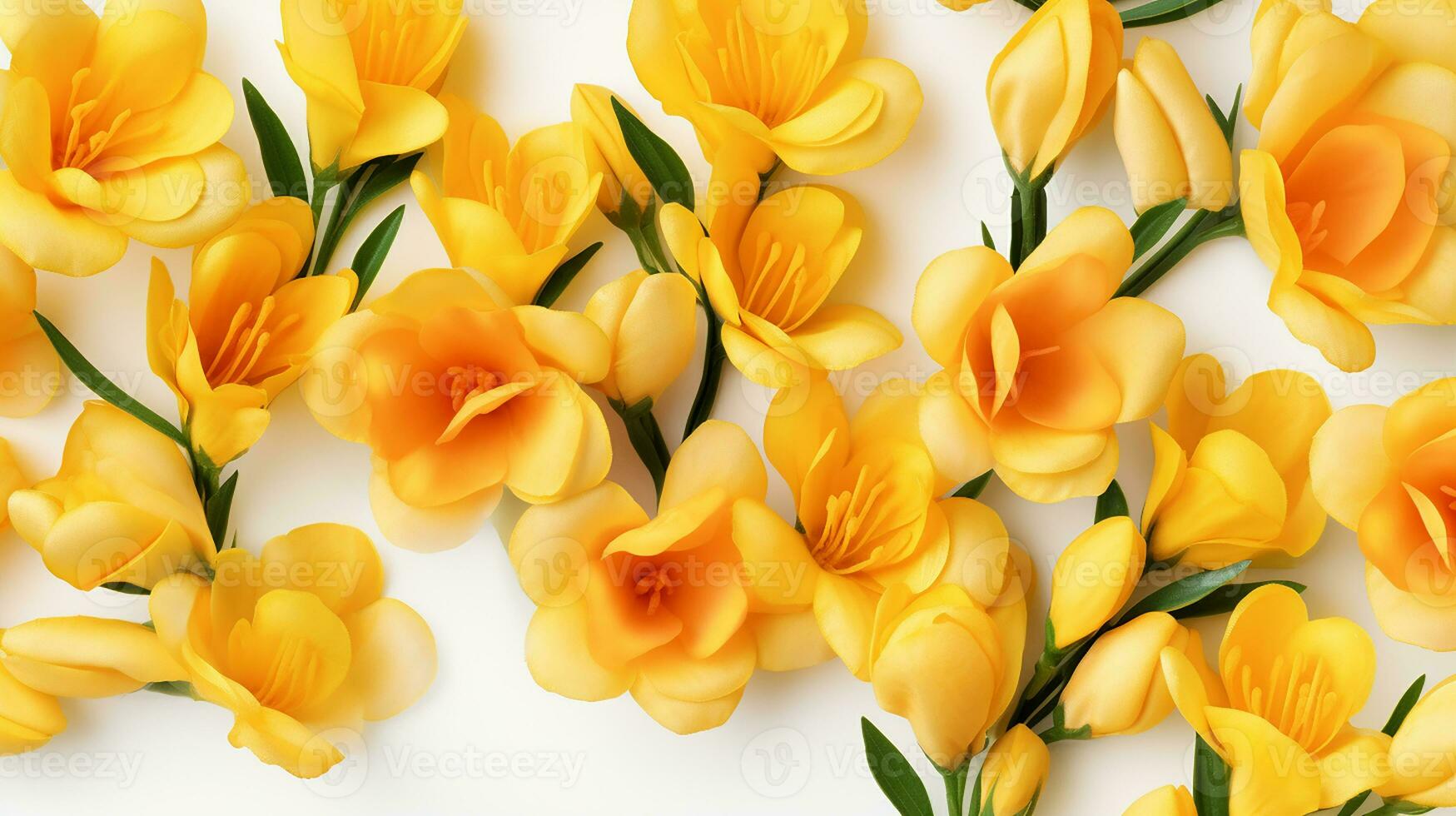 Freesia flower patterned background. Flower texture background. Generative AI photo