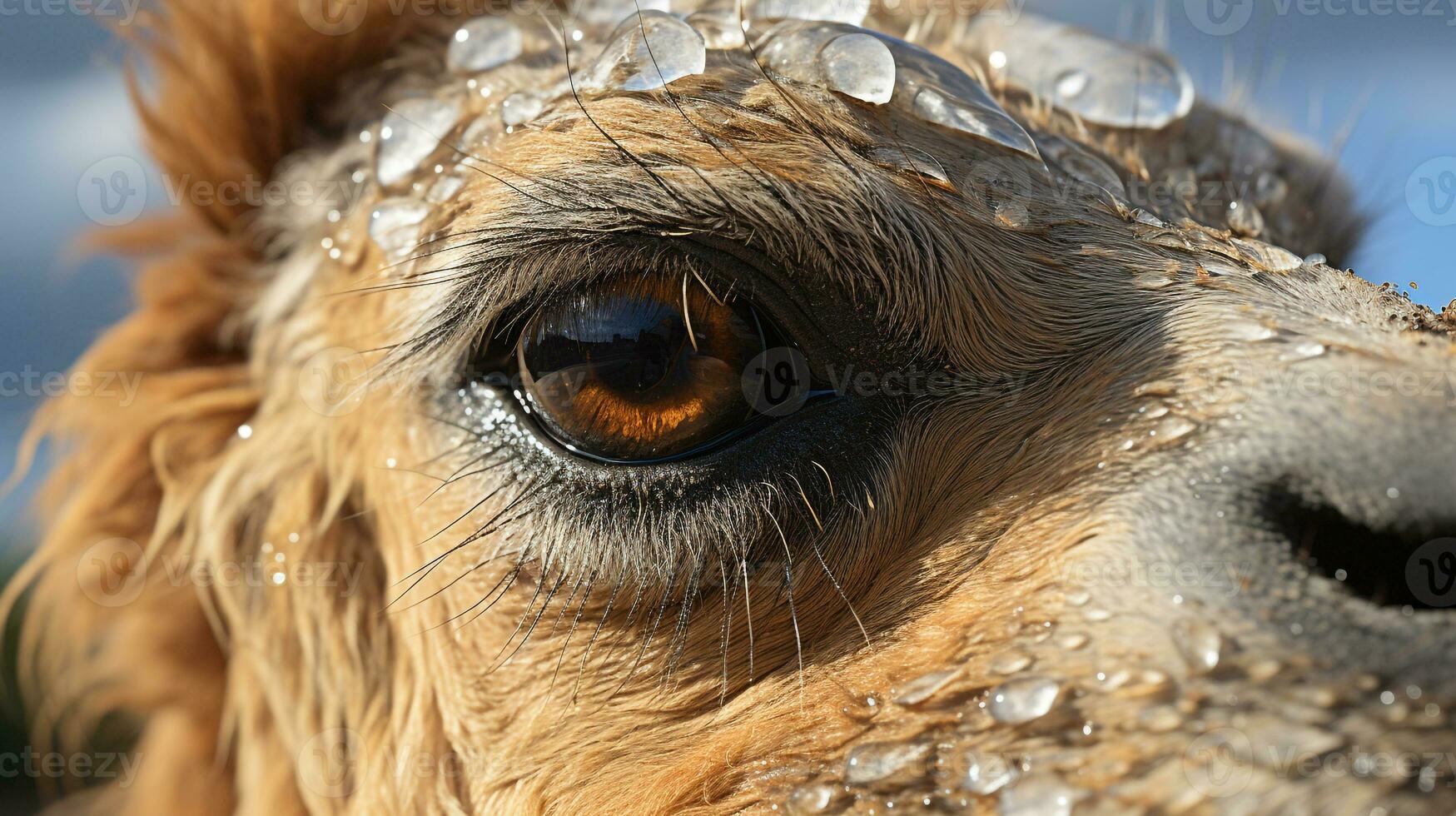 Close-up photo of a Camel looking any direction. Generative AI