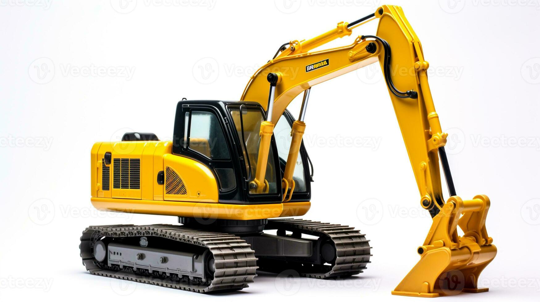 Displaying a 3D miniature Excavator. Generative AI photo