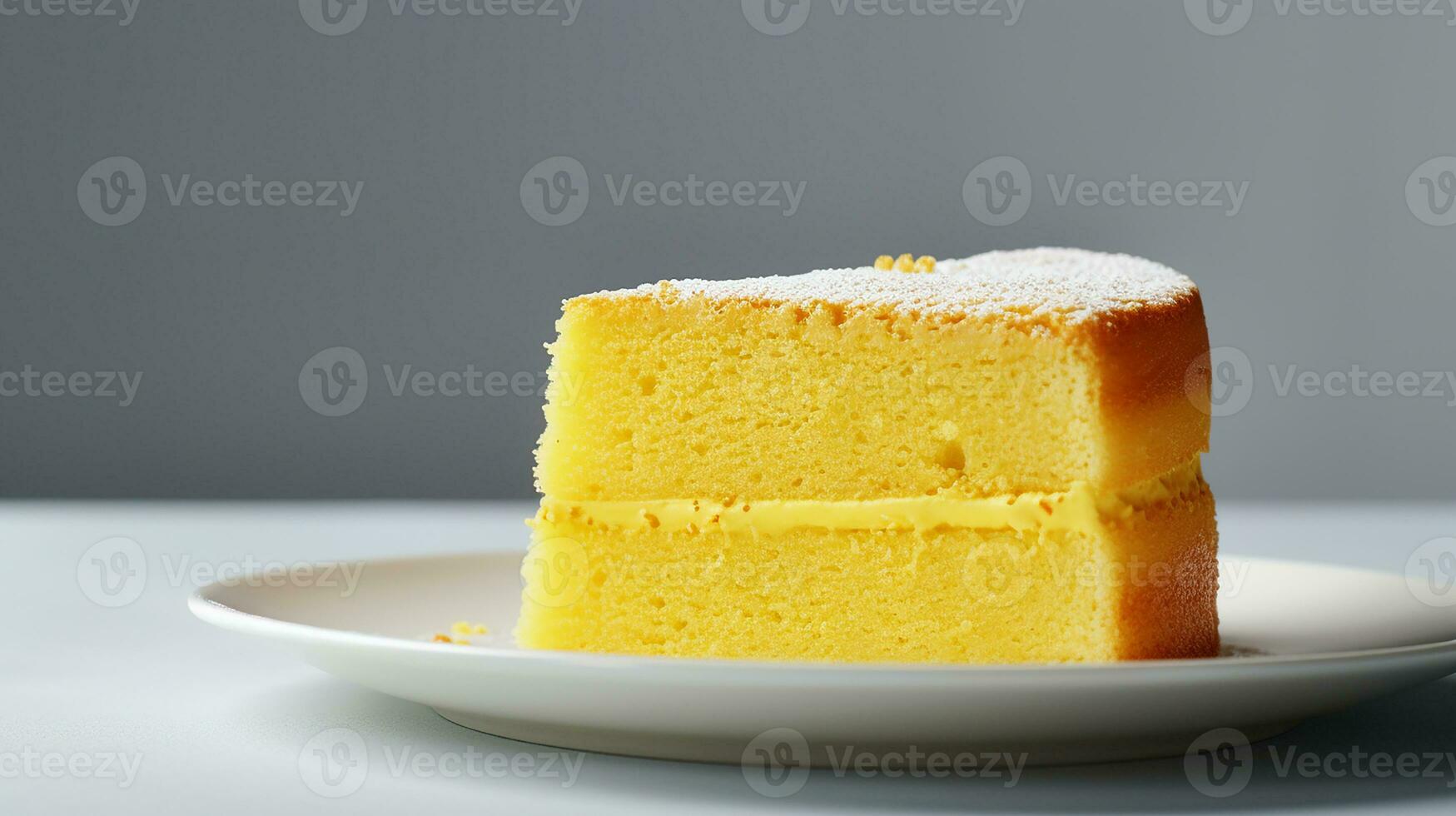 Photo of yellow sponge cake. Generative AI