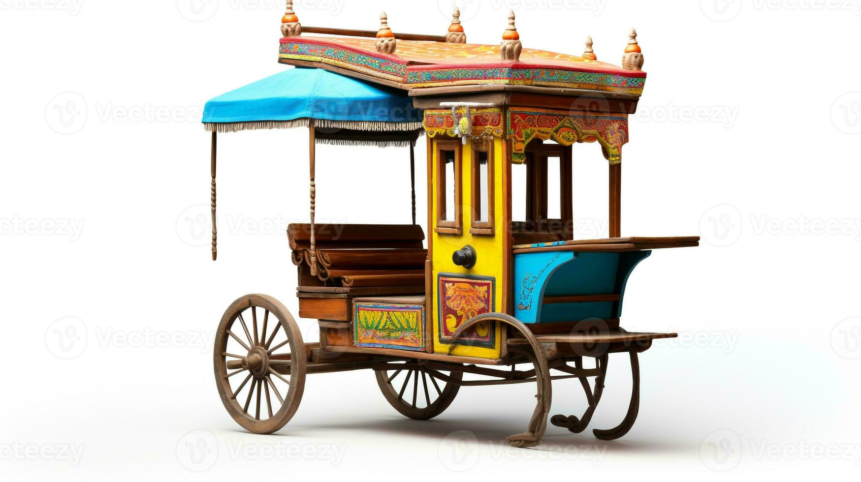 Displaying a 3D miniature Rickshaw. Generative AI photo