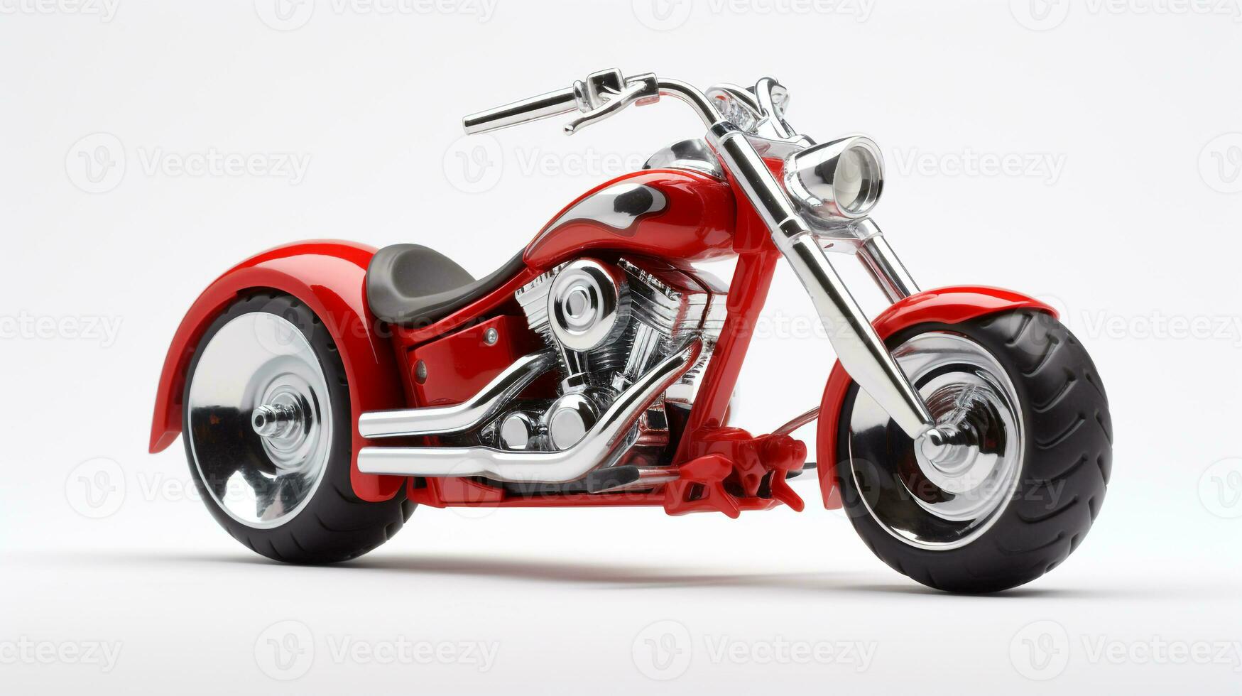 Displaying a 3D miniature Cruiser Motorcycle. Generative AI photo
