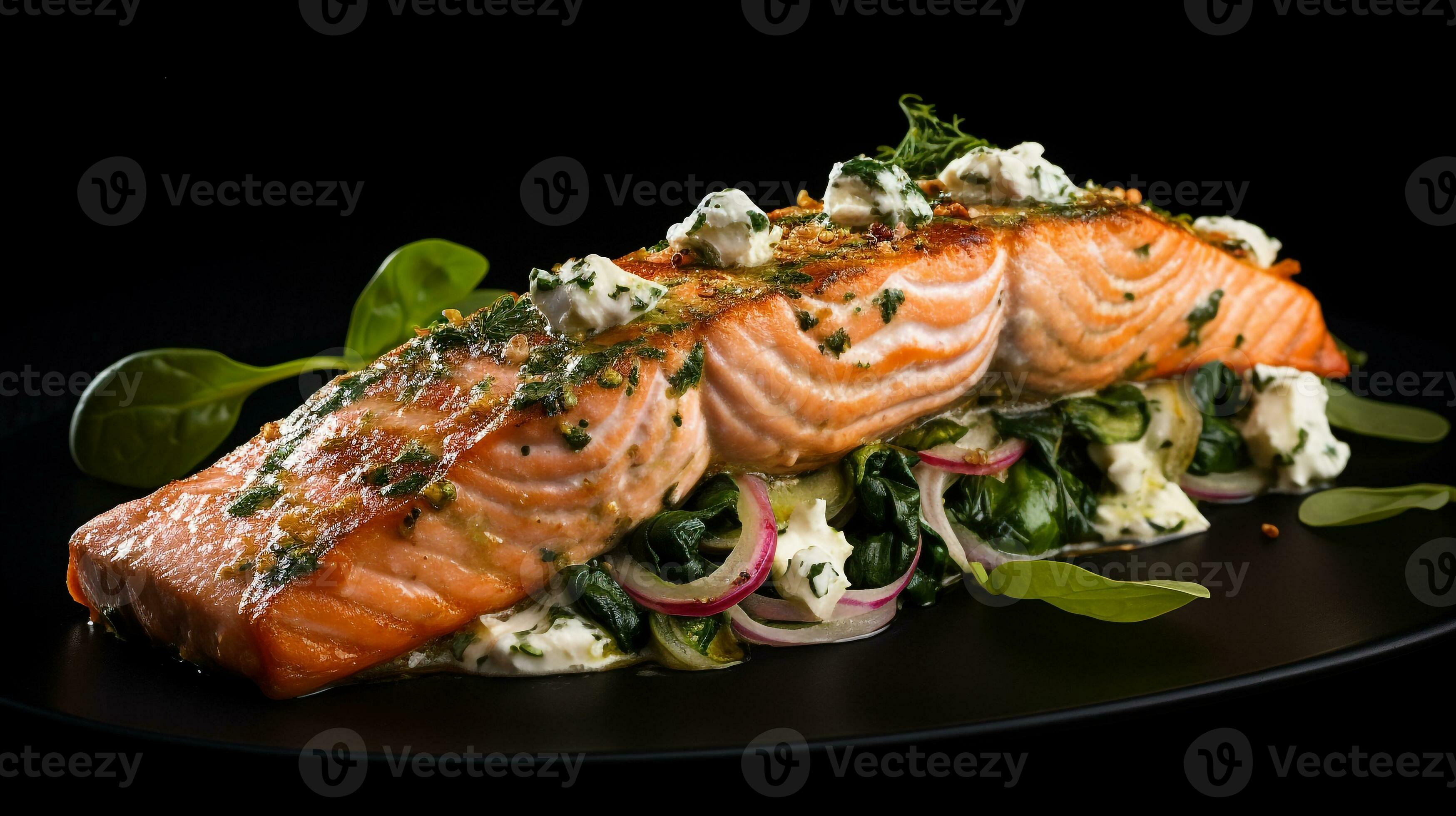 Photo of Spinach and Feta Stuffed Salmon as a dish in a high-end