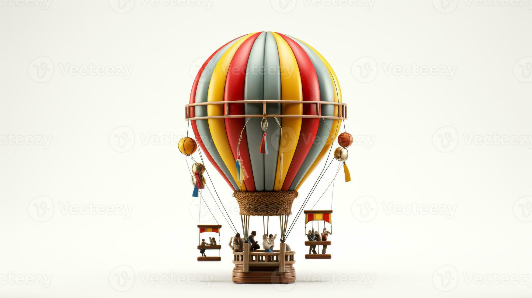 Displaying a 3D miniature Traditional Hot Air Balloon. Generative AI photo