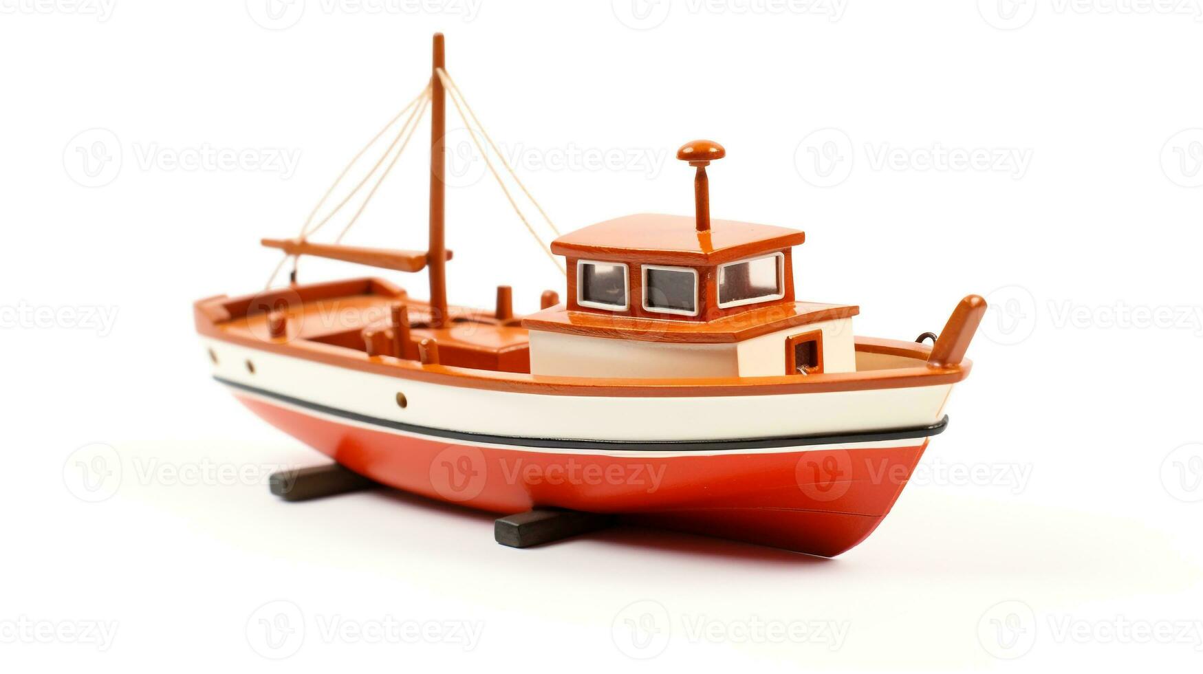 Displaying a 3D miniature Boat. Generative AI photo