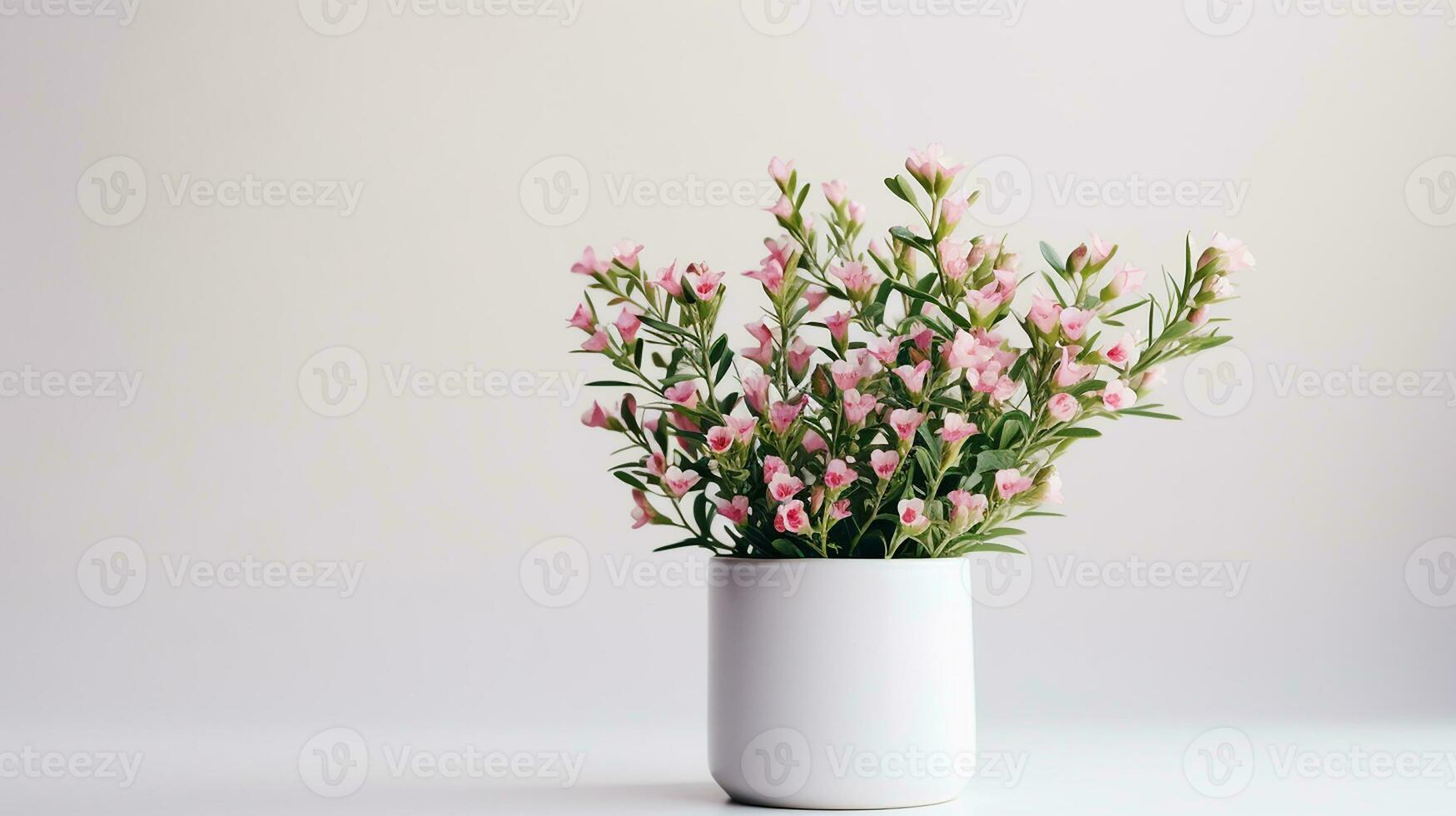 Photo of Waxflower in pot isolated on white background. Generative AI