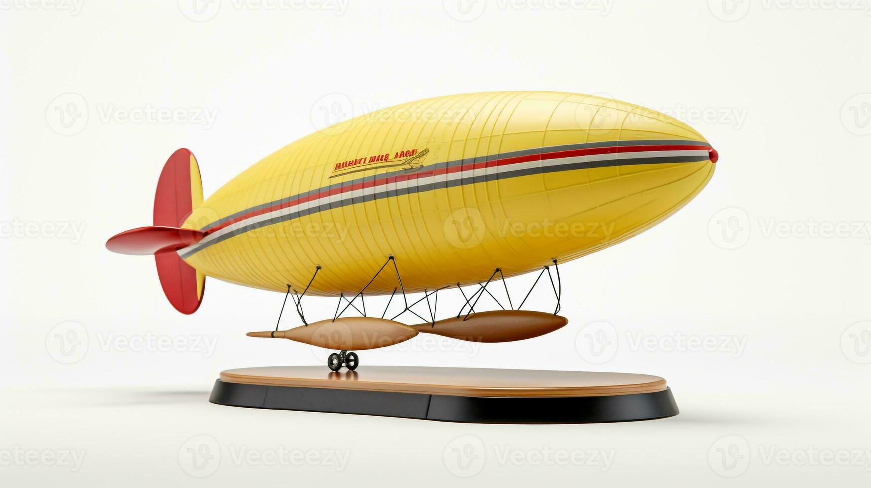 Displaying a 3D miniature Zeppelin. Generative AI photo