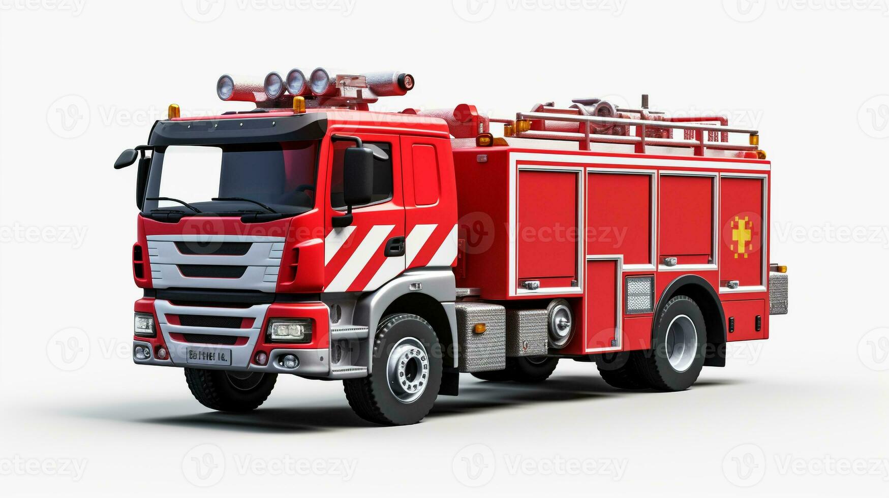 Displaying a 3D miniature Firetruck. Generative AI photo