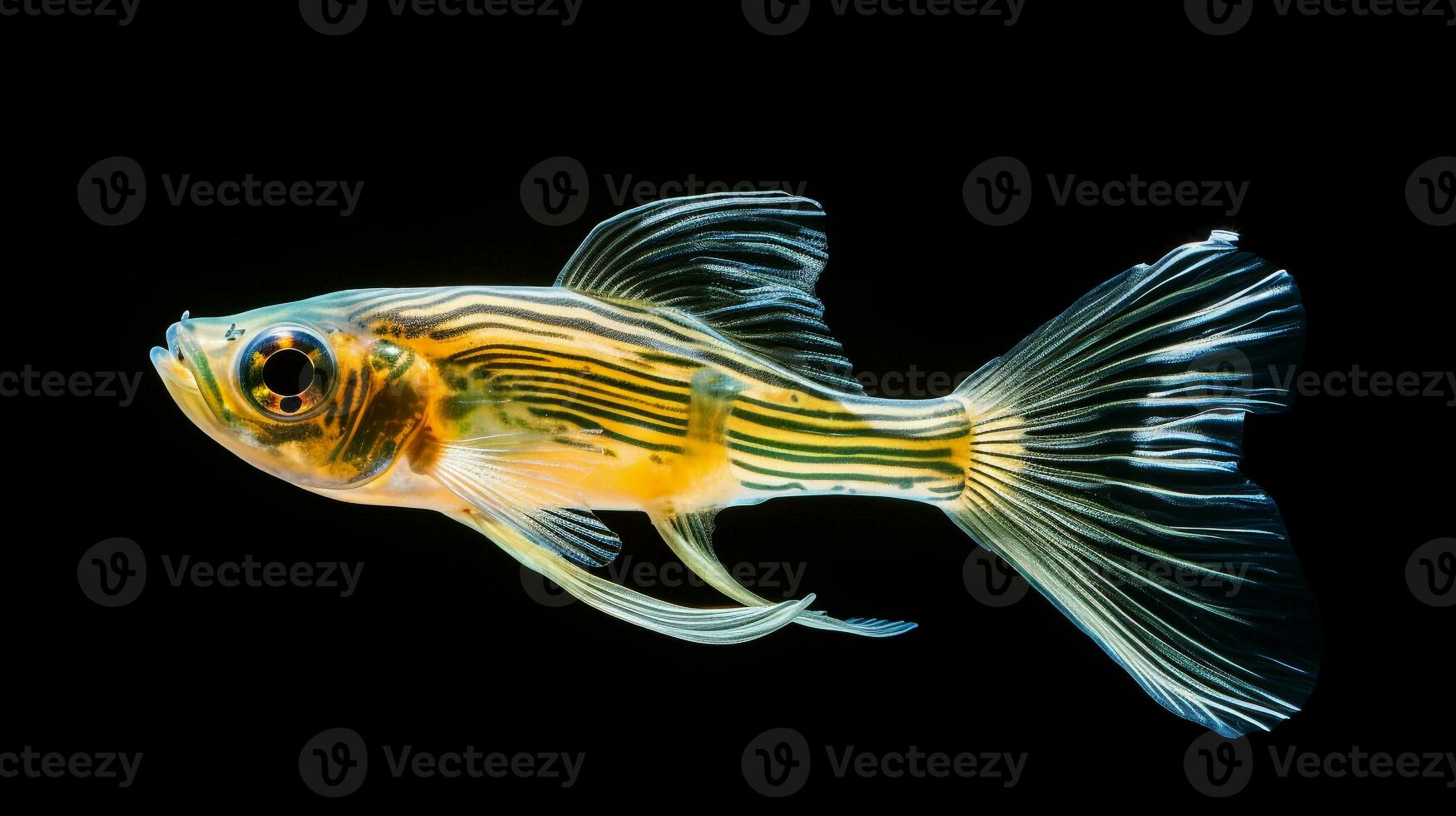 Wildlife photography of Photo of Zebrafish. Generative AI