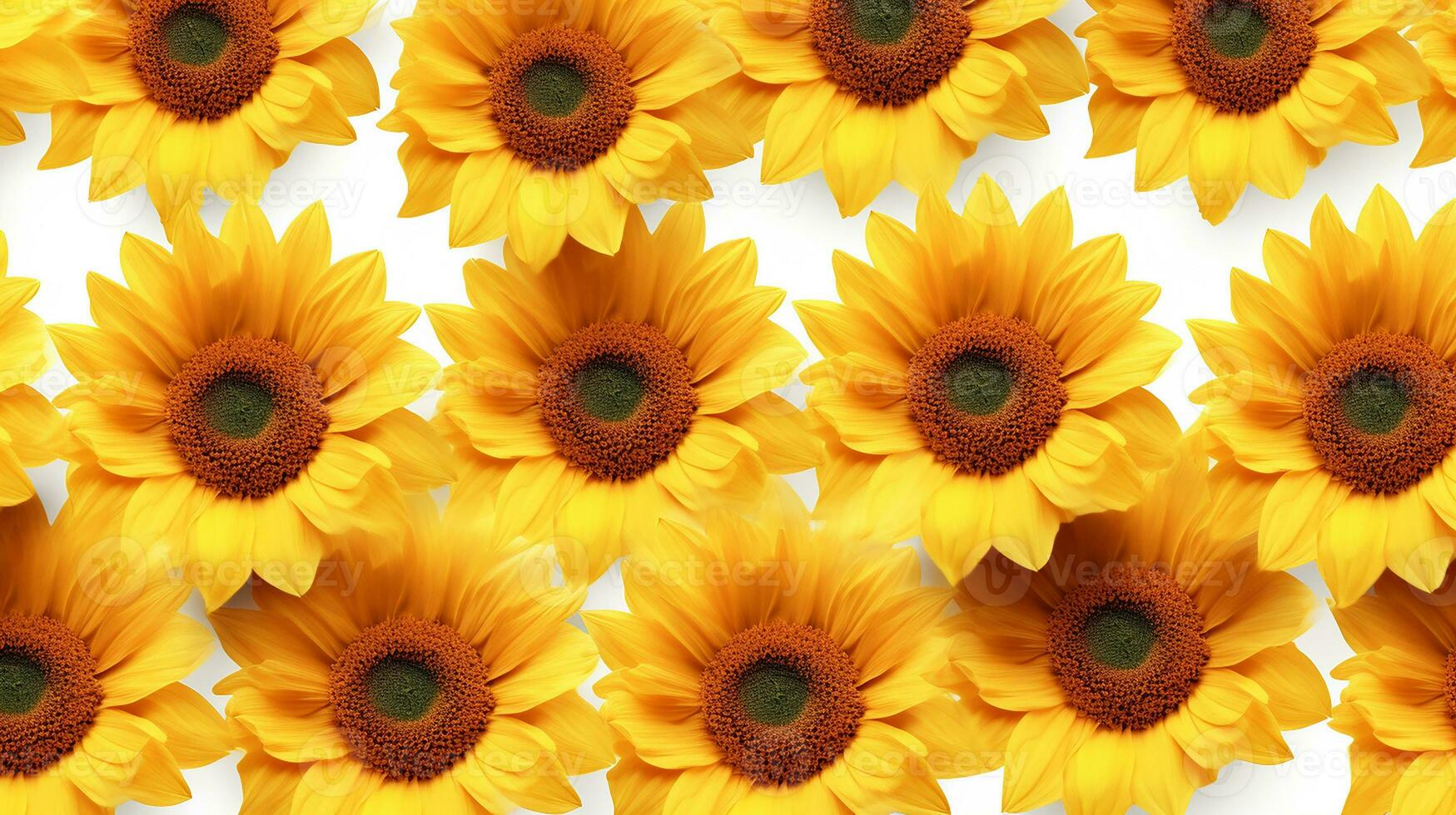 Sunflower flower patterned background. Flower texture background. Generative AI photo