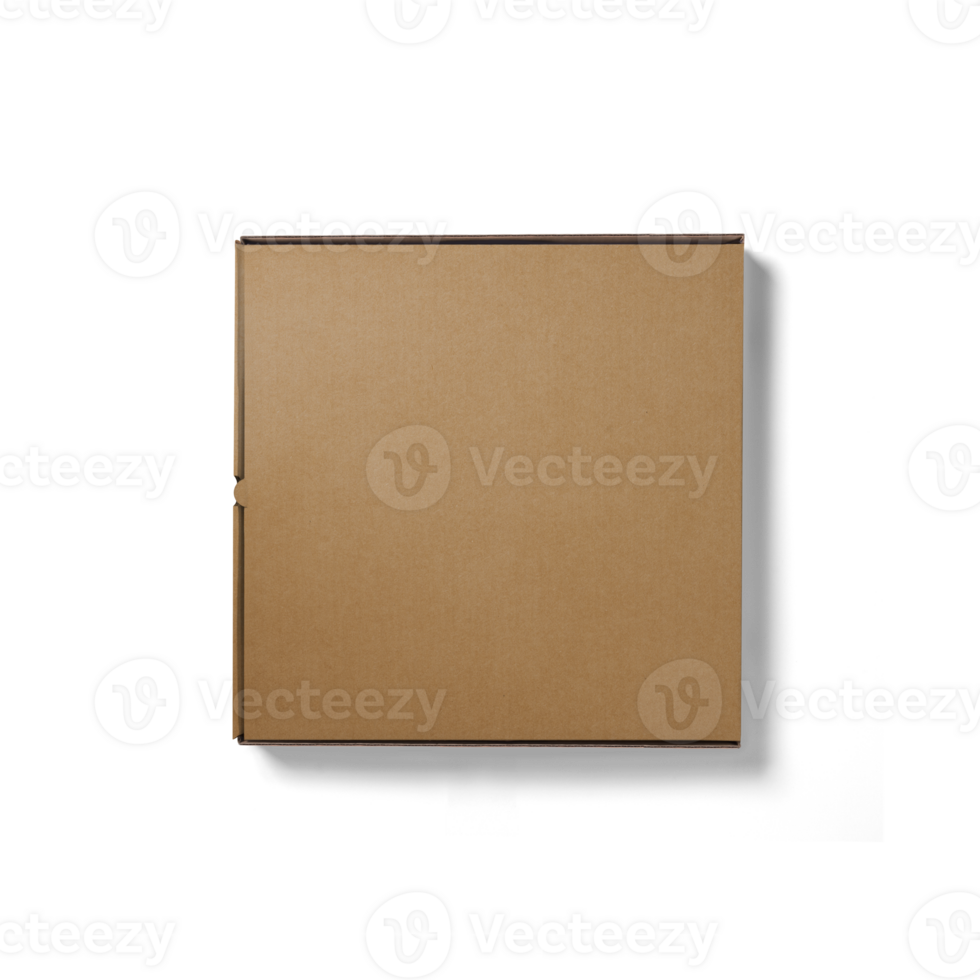 Brown Cardboard Pizza Box Mockup png