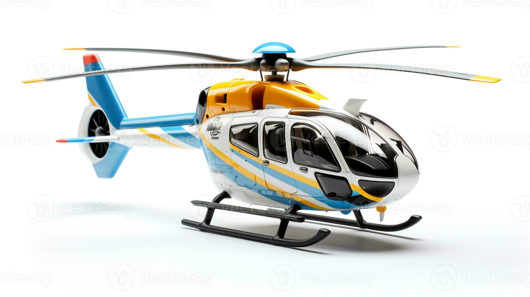 Displaying a 3D miniature Eurocopter EC130. Generative AI photo