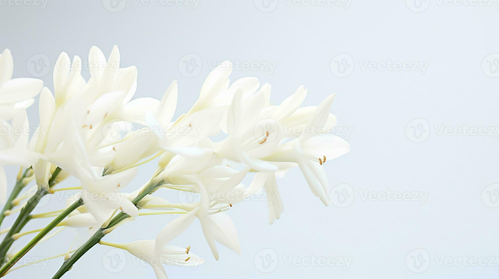 Photo of beautiful Yucca flower isolated on white background. Generative AI