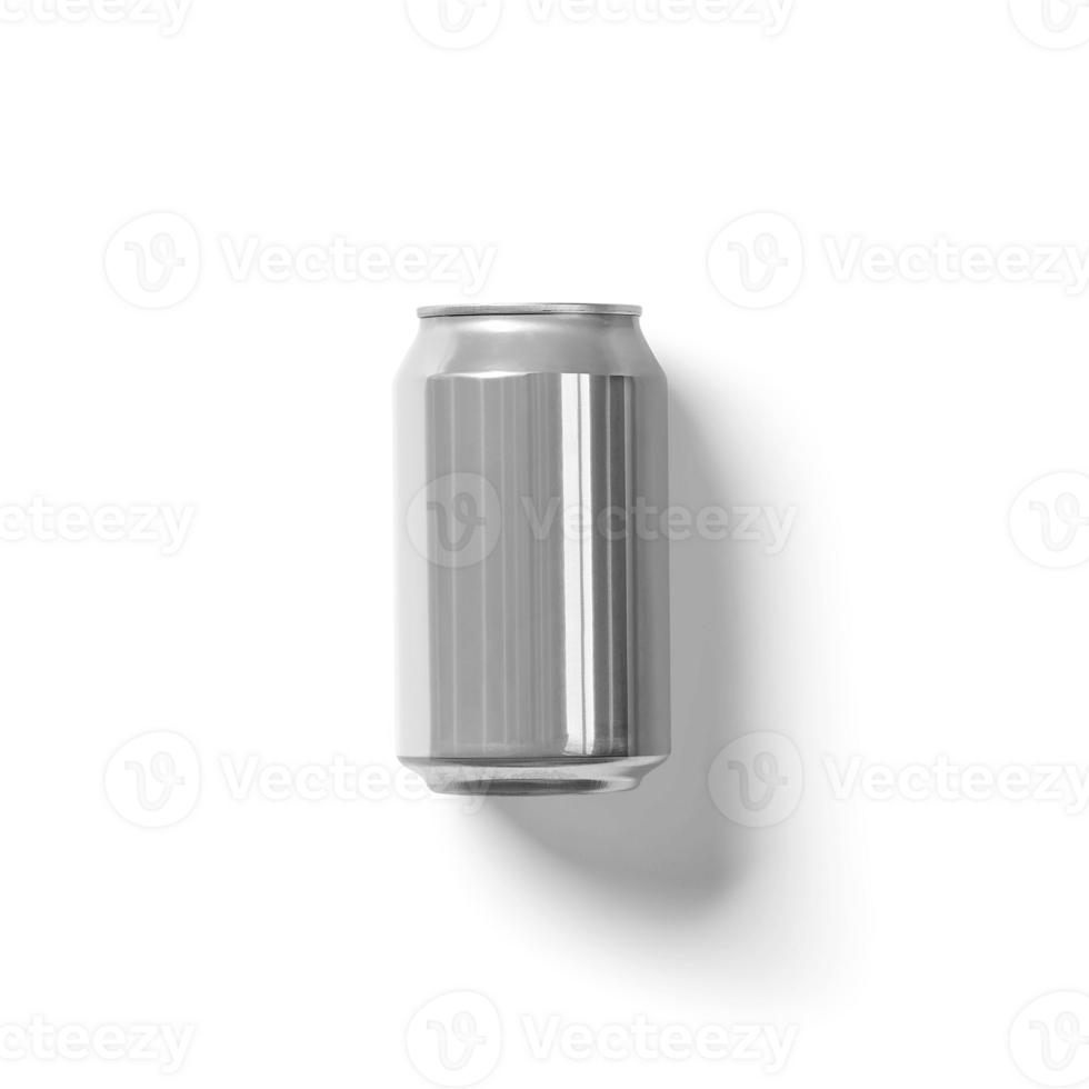 Isolated plain grey soda can fit for beverages concept. png