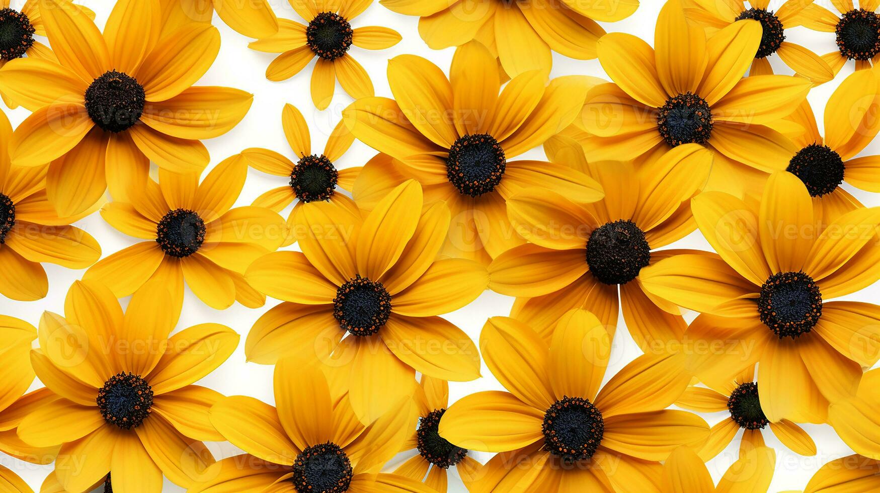 Black-Eyed Susan flower pattern background. Black-Eyed Susan flower background texture. Generative AI photo