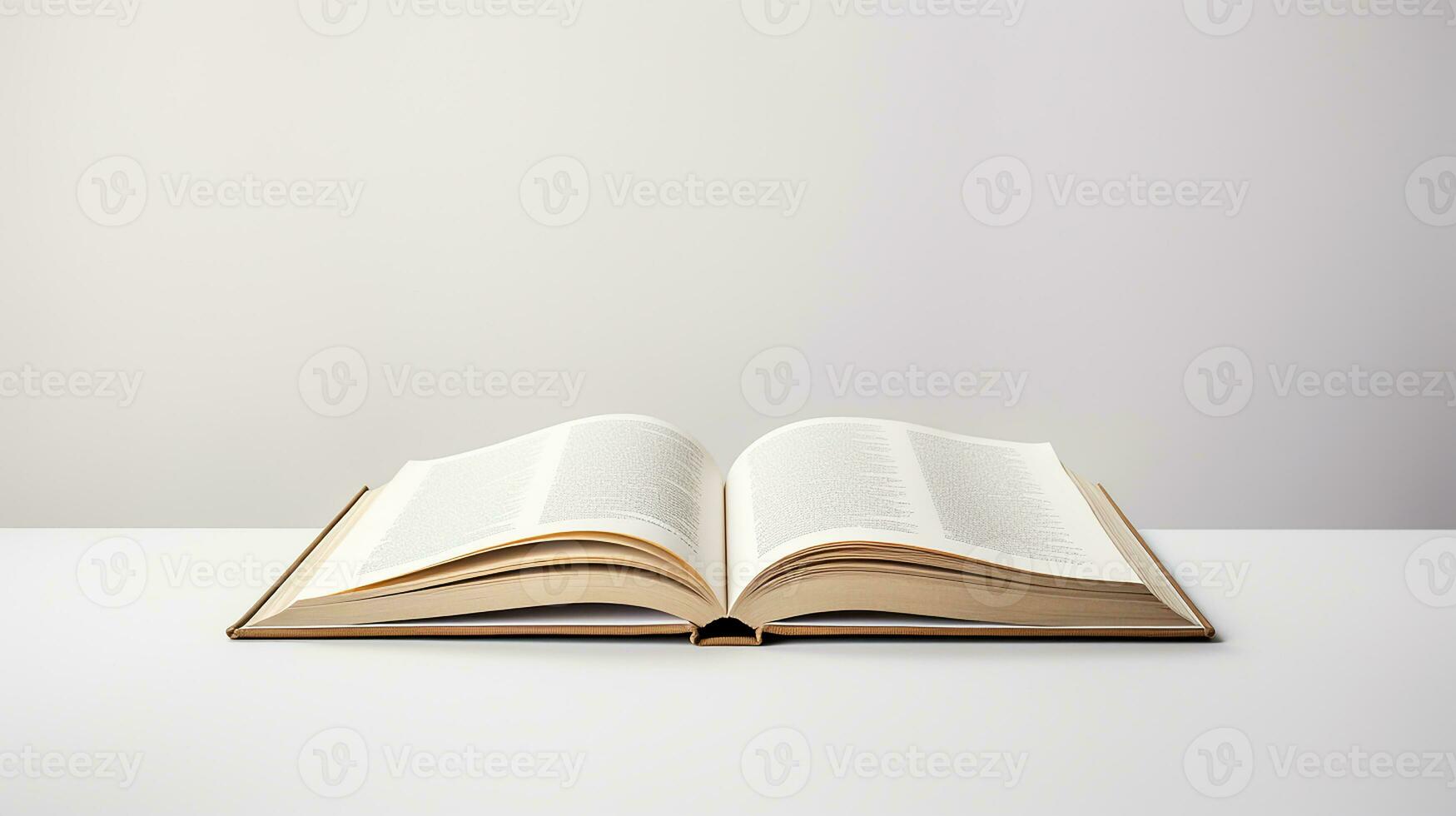 Open book isolated on white background. 3d illustration. Mock up. Generative AI photo