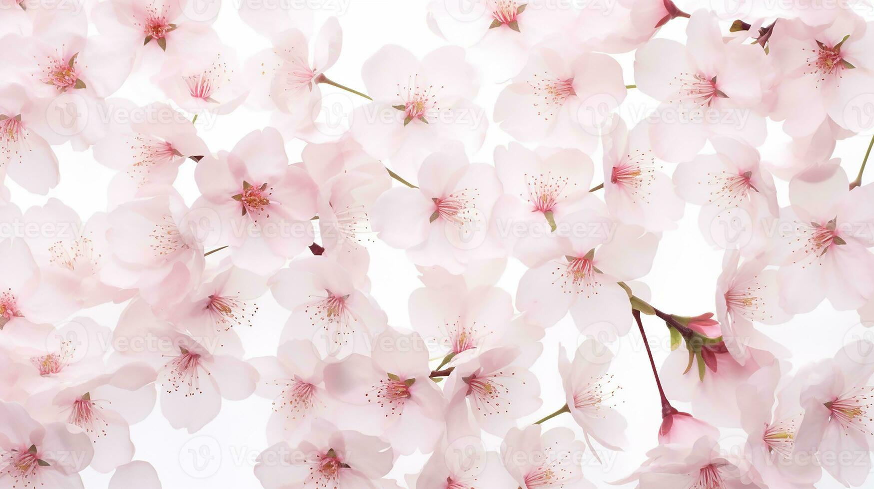 Cherry Blossom flower patterned background. Flower texture background. Generative AI photo