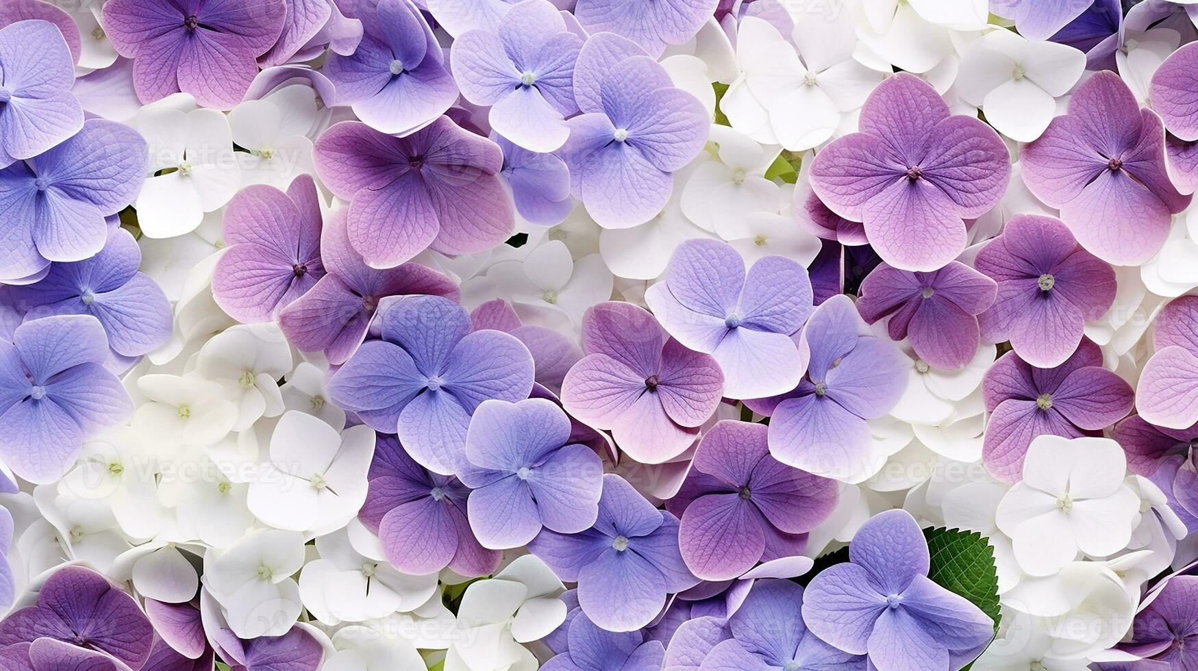 Hydrangea flower patterned background. Flower texture background. Generative AI photo