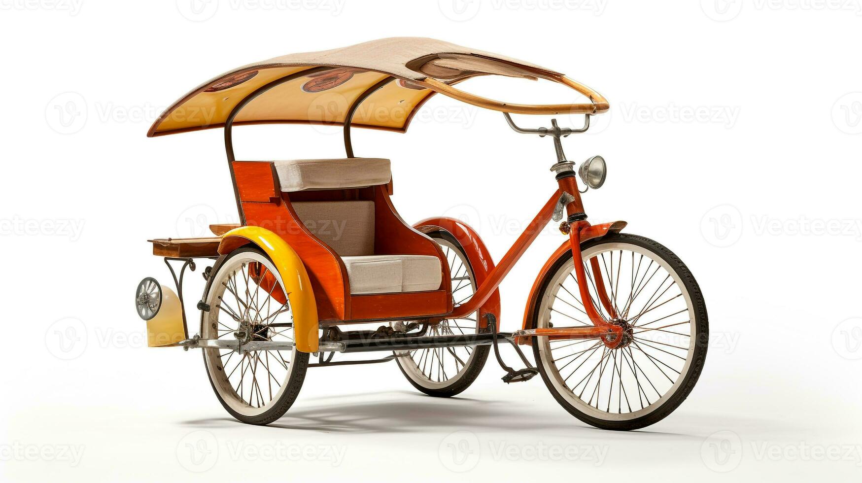Displaying a 3D miniature Bicycle Rickshaw. Generative AI photo