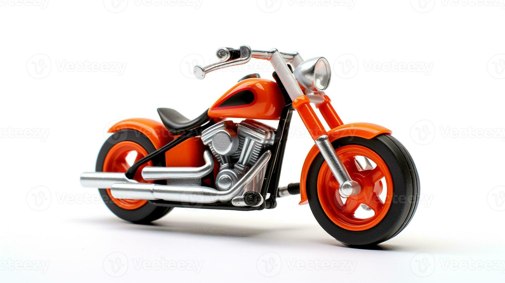 Displaying a 3D miniature Bobber Motorcycle. Generative AI photo