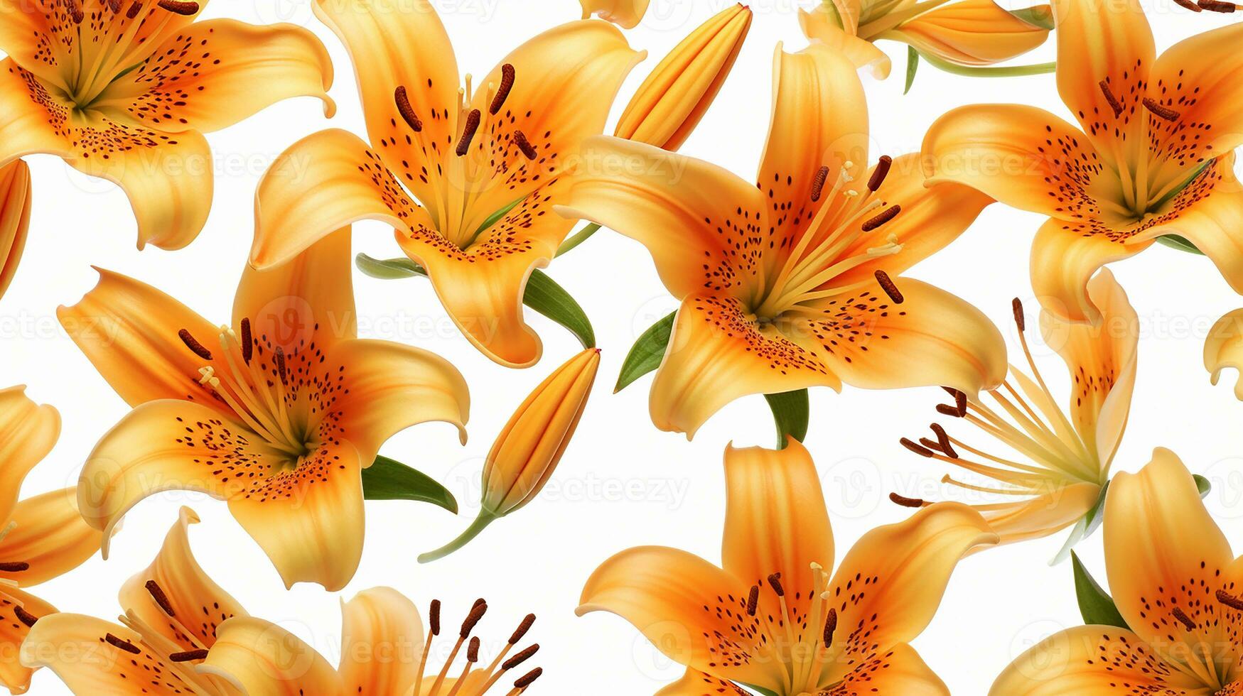 Tiger Lily flower patterned background. Flower texture background. Generative AI photo