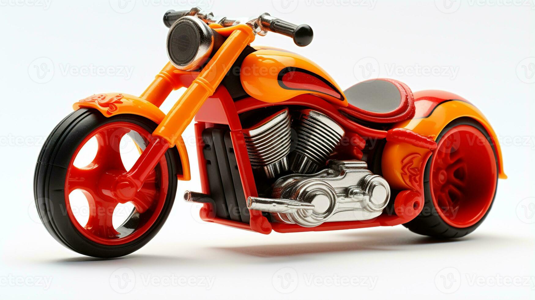 Displaying a 3D miniature Motorcycle. Generative AI photo
