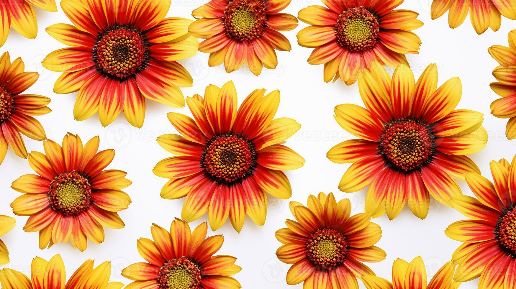 Gaillardia flower patterned background. Flower texture background. Generative AI photo