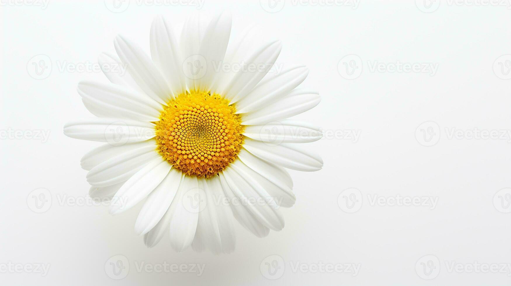 Photo of beautiful Daisy flower isolated on white background. Generative AI