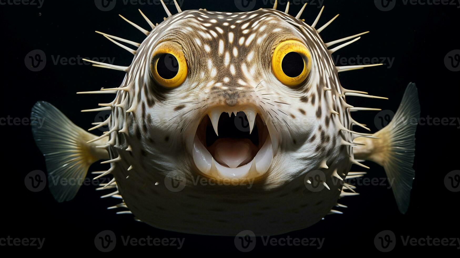 Wildlife photography of Photo of Pufferfish. Generative AI