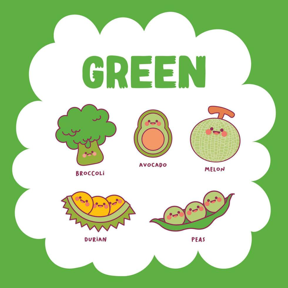 flat design vector color green object illustration collection set